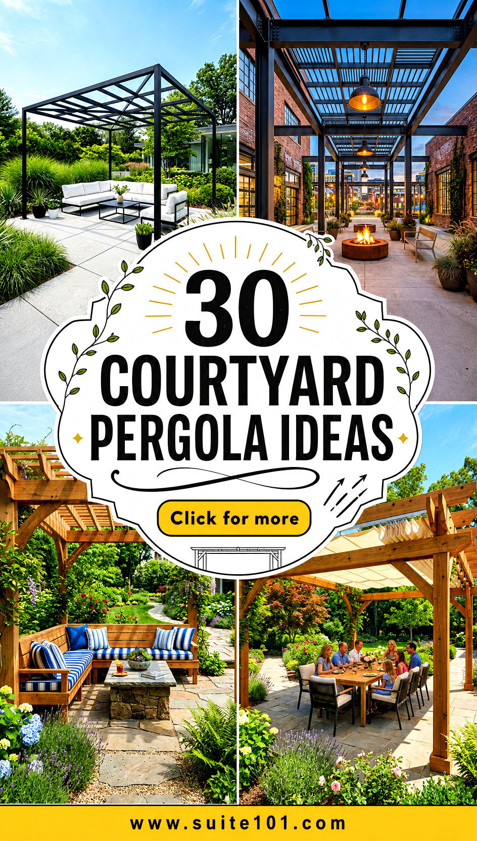 30 Courtyard Pergola Ideas for Shade Style and Relaxation - 30 Courtyard Pergola Ideas for Shade, Style, and Relaxation