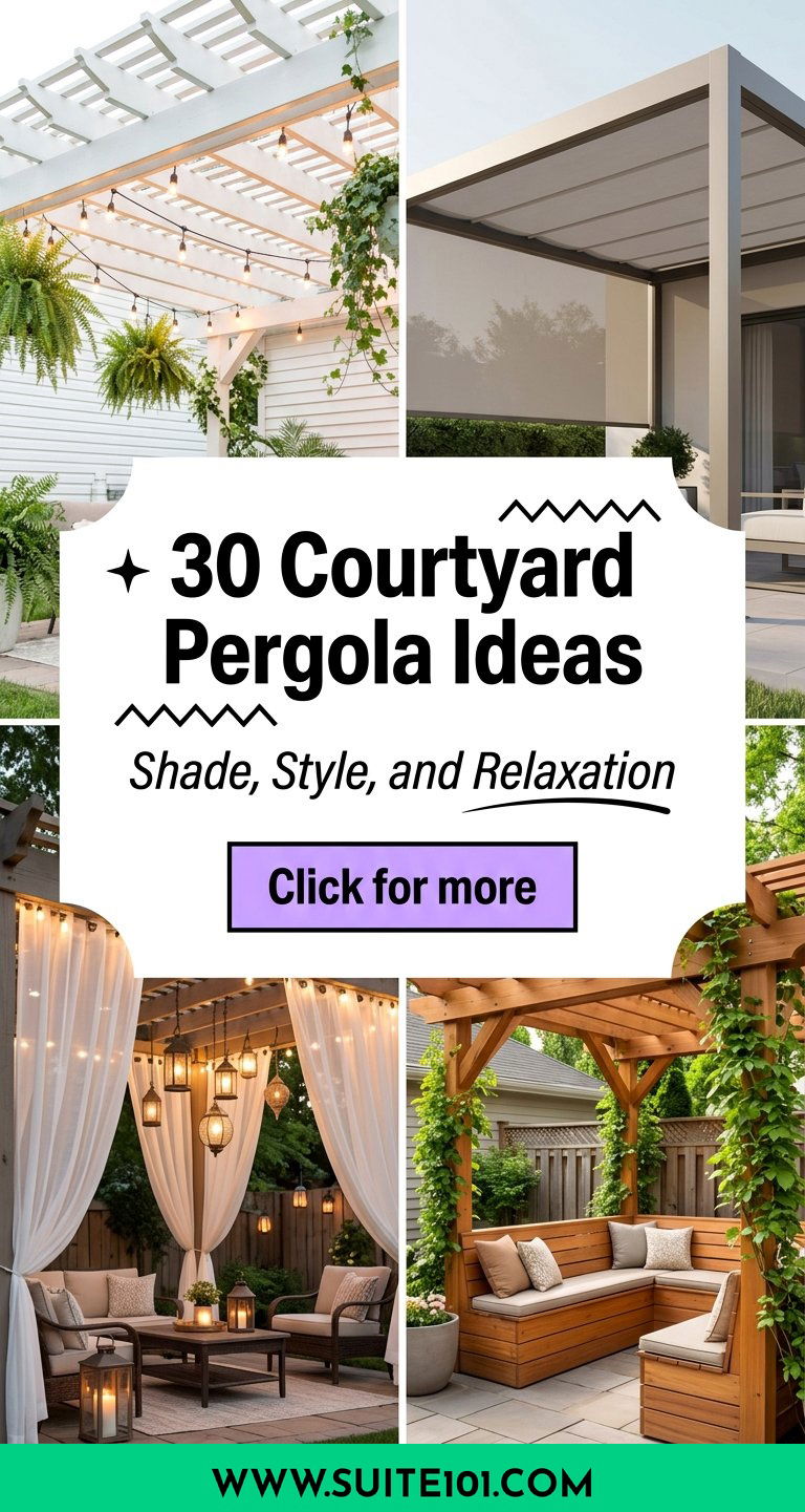 30 Courtyard Pergola Ideas for Shade Style and Relaxation - 30 Courtyard Pergola Ideas for Shade, Style, and Relaxation