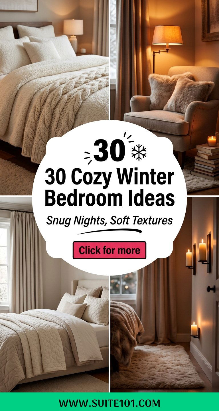 30 Cozy Winter Bedroom Ideas for Snug Nights and Soft Textures - 30 Cozy Winter Bedroom Ideas for Snug Nights and Soft Textures