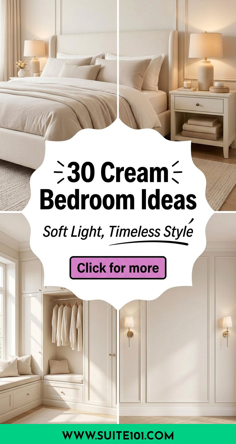 30 Cream Bedroom Ideas for Soft Light and Timeless Style - 30 Cream Bedroom Ideas for Soft Light and Timeless Style