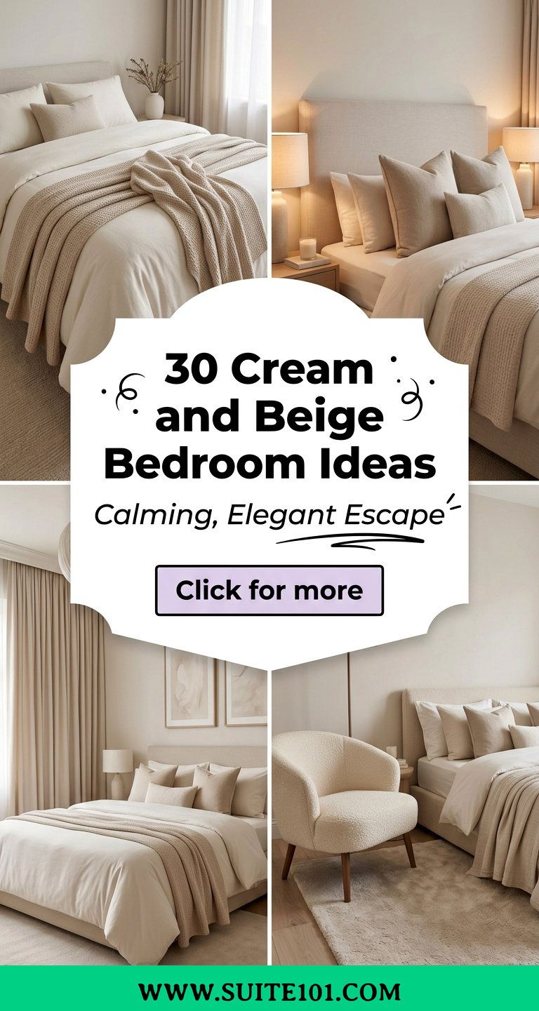 30 Cream and Beige Bedroom Ideas for a Calming Elegant Escape - 30 Cream and Beige Bedroom Ideas for a Calming, Elegant Escape