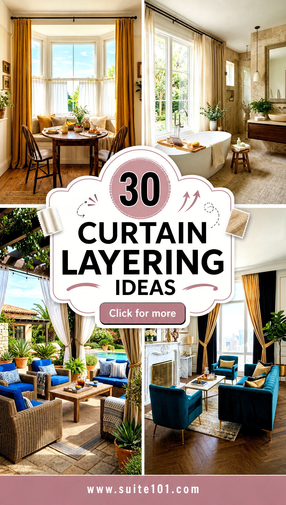 30 Curtain Layering Ideas Make Windows Look Taller and Warmer - 30 Curtain Layering Ideas: Make Windows Look Taller and Warmer