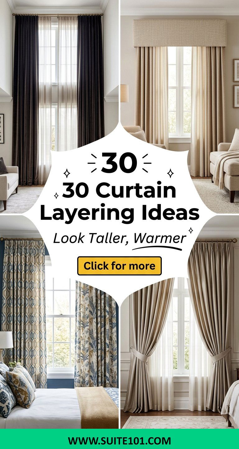 30 Curtain Layering Ideas Make Windows Look Taller and Warmer - 30 Curtain Layering Ideas: Make Windows Look Taller and Warmer