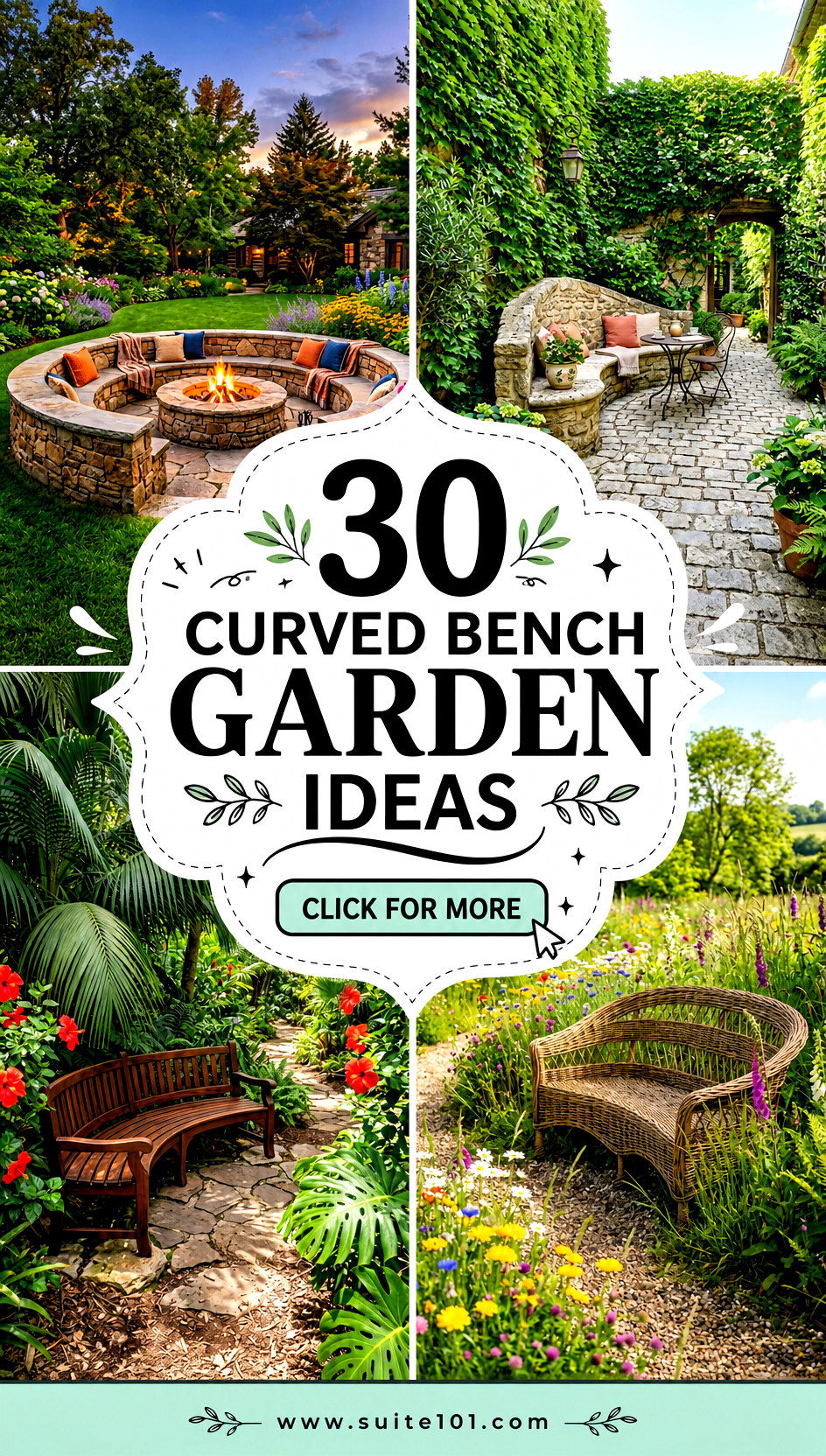 30 Curved Bench Garden Ideas for Cozy Seating Moments Outdoors - 30 Curved Bench Garden Ideas for Cozy Seating Moments Outdoors