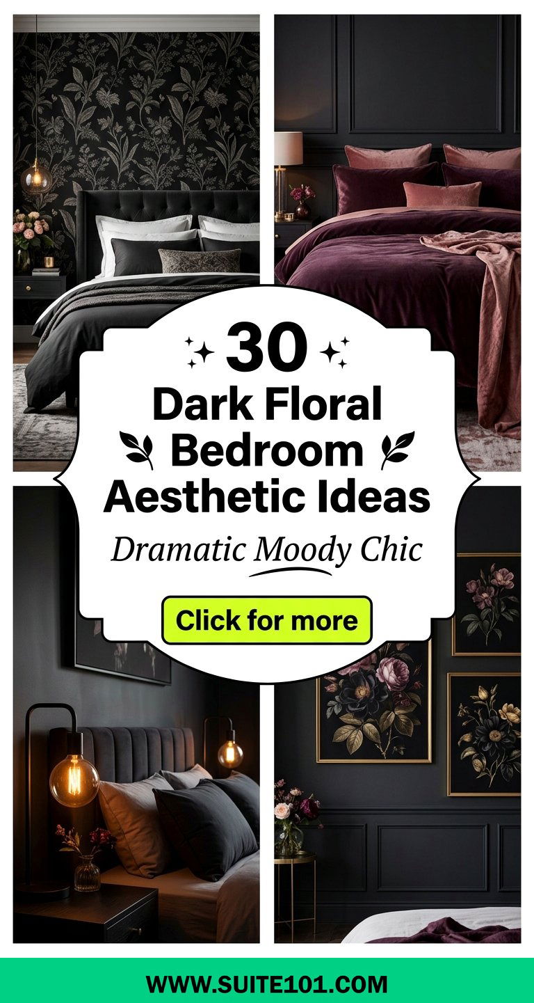 30 Dark Floral Bedroom Aesthetic Ideas for Dramatic Moody Chic - 30 Dark Floral Bedroom Aesthetic Ideas for Dramatic, Moody Chic
