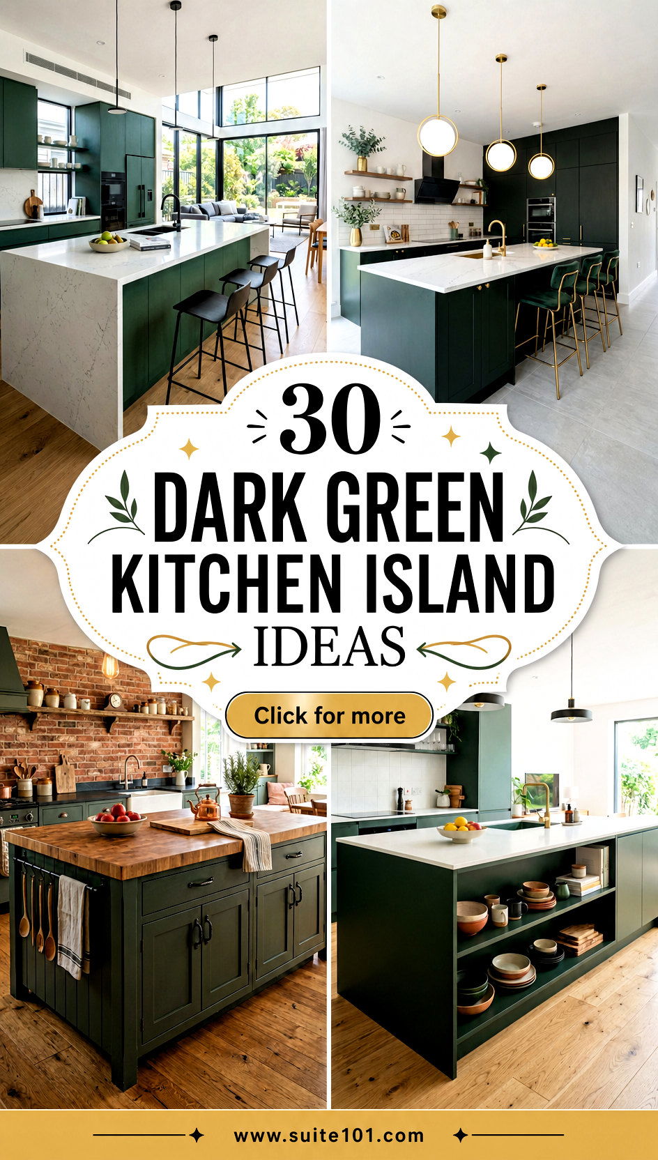 30 Dark Green Kitchen Island Ideas Bold Style for Hosting - 30 Dark Green Kitchen Island Ideas: Bold Style for Hosting