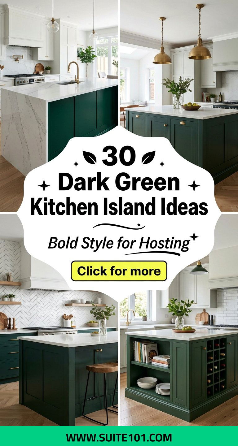 30 Dark Green Kitchen Island Ideas Bold Style for Hosting - 30 Dark Green Kitchen Island Ideas: Bold Style for Hosting
