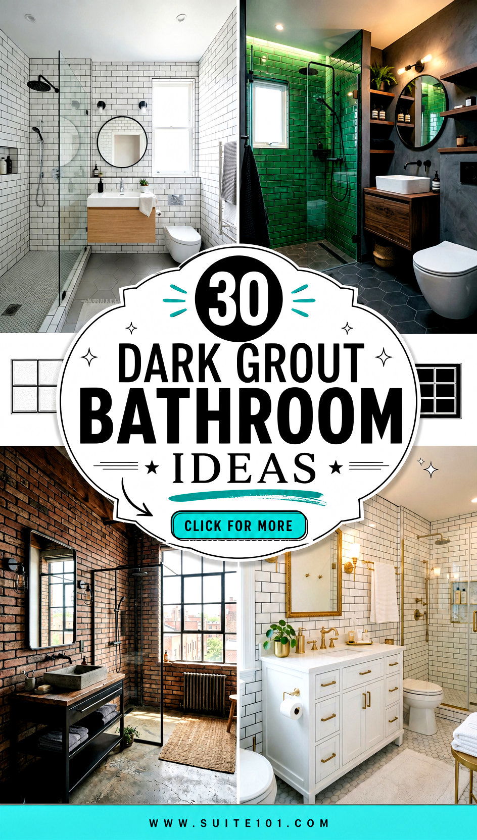 30 Dark Grout Bathroom Ideas for a Bold Beautiful Tile Upgrade - 30 Dark Grout Bathroom Ideas for a Bold, Beautiful Tile Upgrade