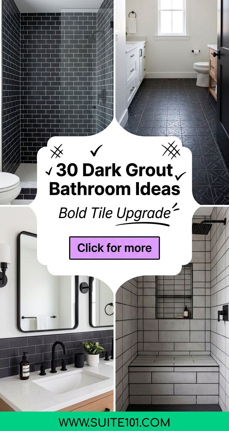 30 Dark Grout Bathroom Ideas for a Bold Beautiful Tile Upgrade - 30 Dark Grout Bathroom Ideas for a Bold, Beautiful Tile Upgrade