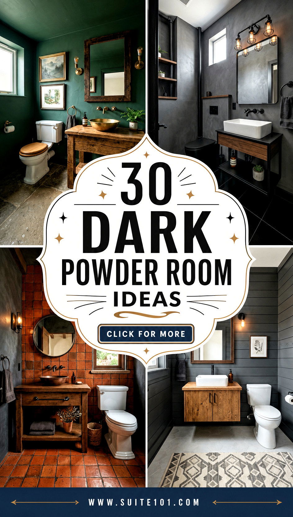 30 Dark Powder Room Ideas With Dramatic Finishes And Lighting - 30 Dark Powder Room Ideas With Dramatic Finishes And Lighting