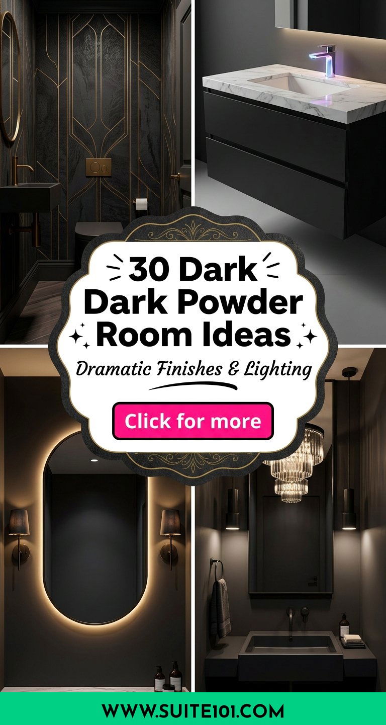 30 Dark Powder Room Ideas With Dramatic Finishes And Lighting - 30 Dark Powder Room Ideas With Dramatic Finishes And Lighting