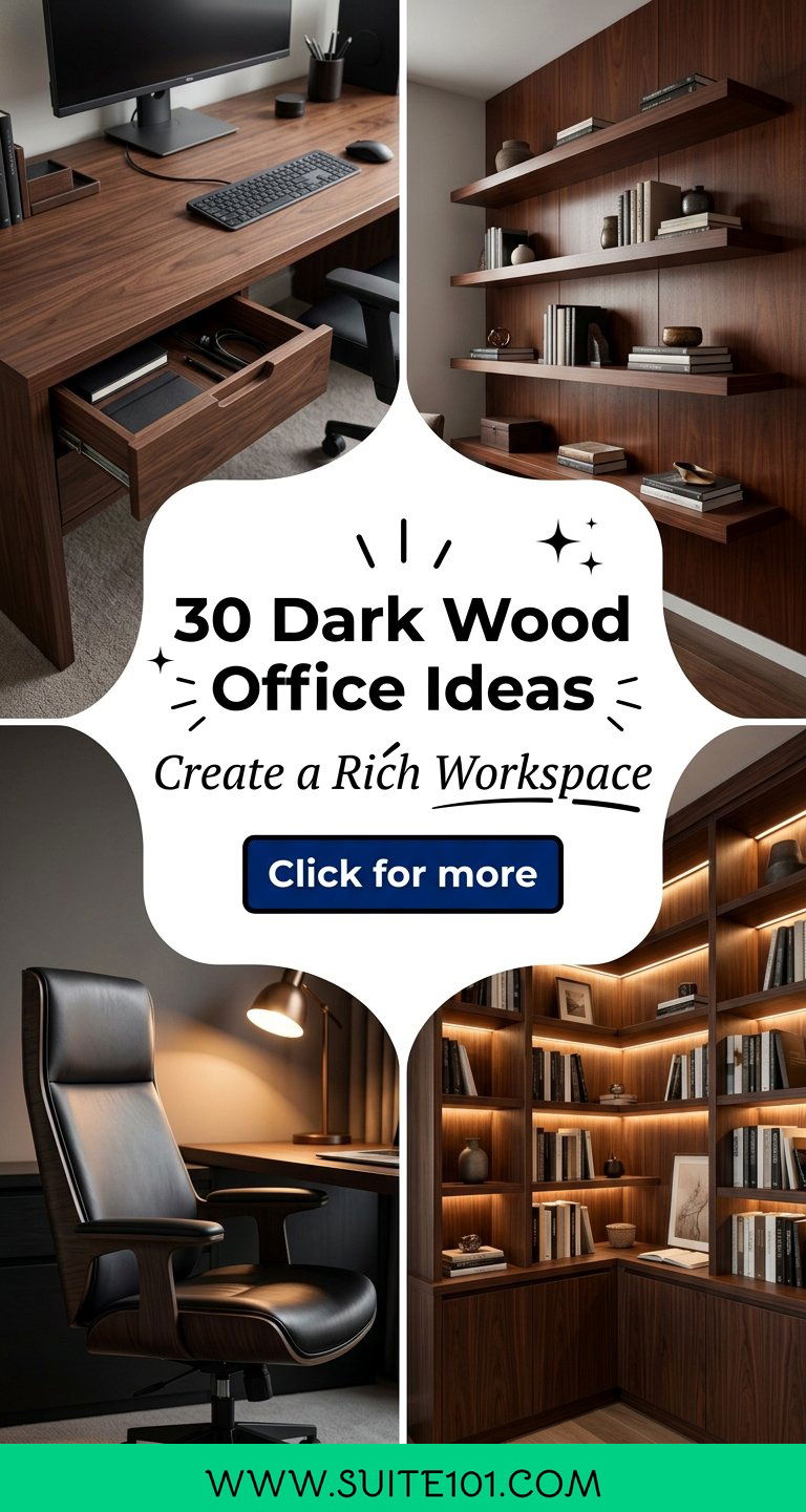 30 Dark Wood Office Ideas Create a Rich Focused Workspace - 30 Dark Wood Office Ideas: Create a Rich, Focused Workspace