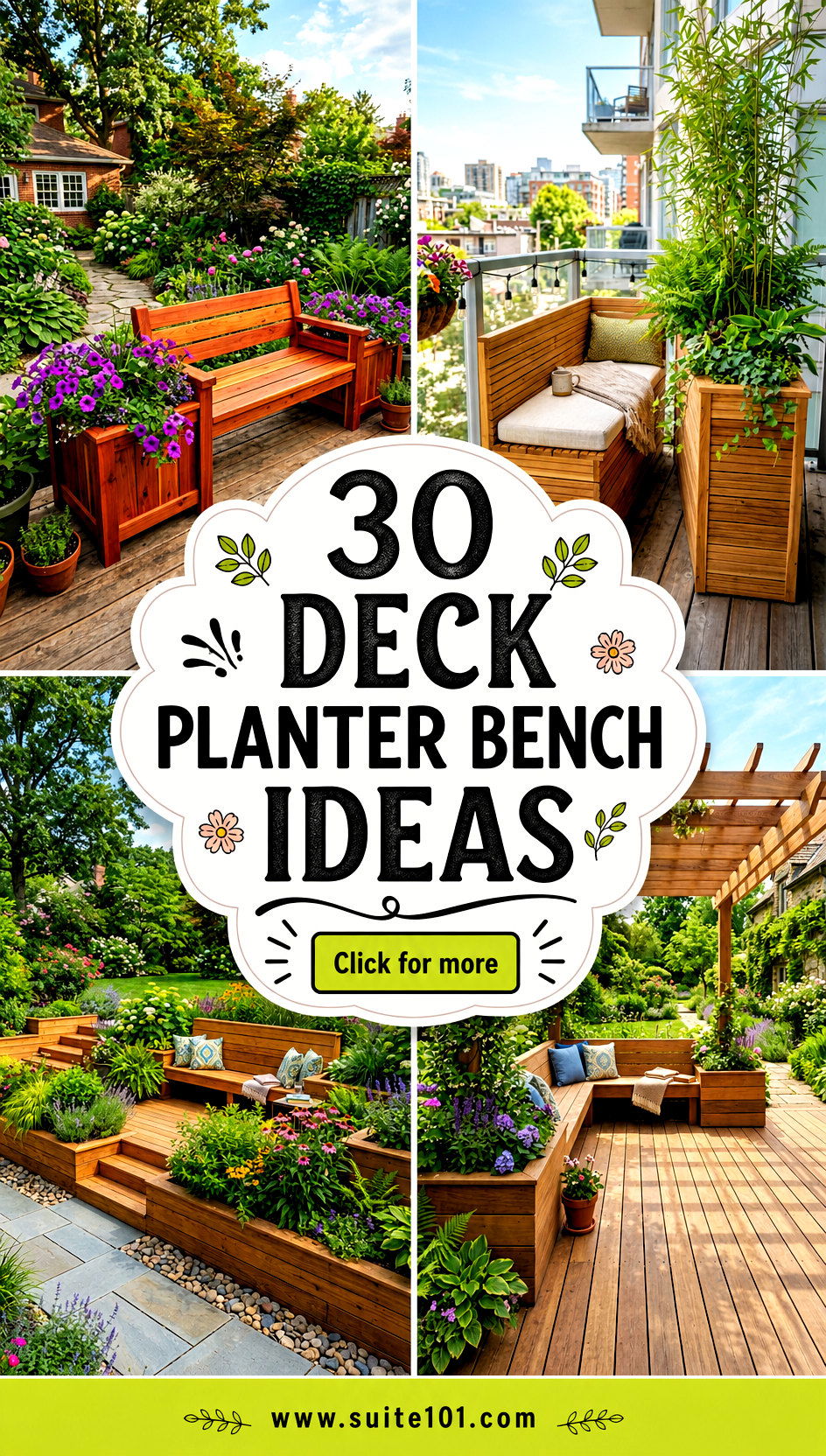 30 Deck Planter Bench Ideas Turn Small Spaces Into Lush Corners - 30 Deck Planter Bench Ideas: Turn Small Spaces Into Lush Corners