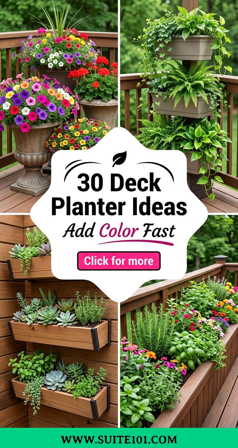 30 Deck Planter Ideas Add Color Fast With Container Styling - 30 Deck Planter Ideas: Add Color Fast With Container Styling