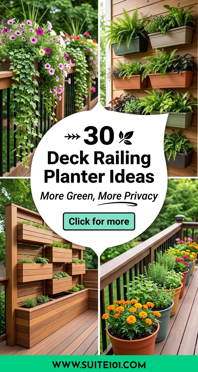 30 Deck Railing Planter Ideas for Privacy and Vertical Color - 30 Deck Railing Planter Ideas for Privacy and Vertical Color