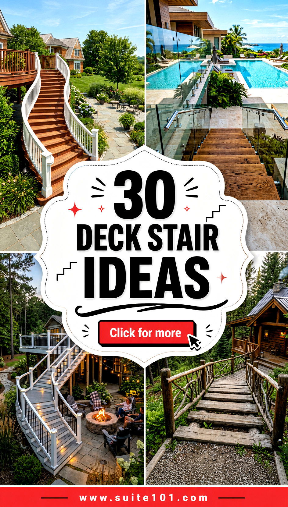 30 Deck Stair Ideas for Safer Stylish Steps From Porch to Yard - 30 Deck Stair Ideas for Safer, Stylish Steps From Porch to Yard