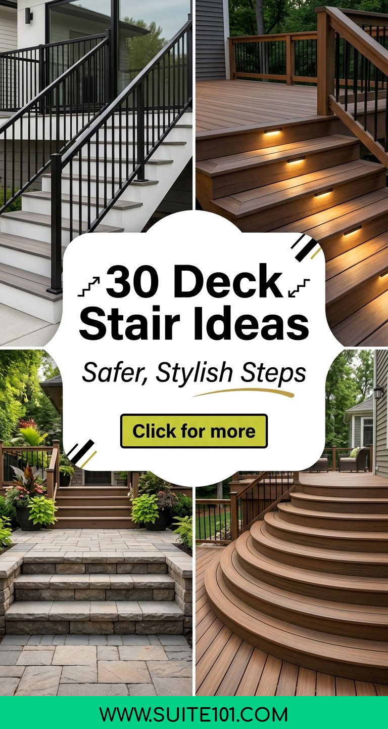 30 Deck Stair Ideas for Safer Stylish Steps From Porch to Yard - 30 Deck Stair Ideas for Safer, Stylish Steps From Porch to Yard