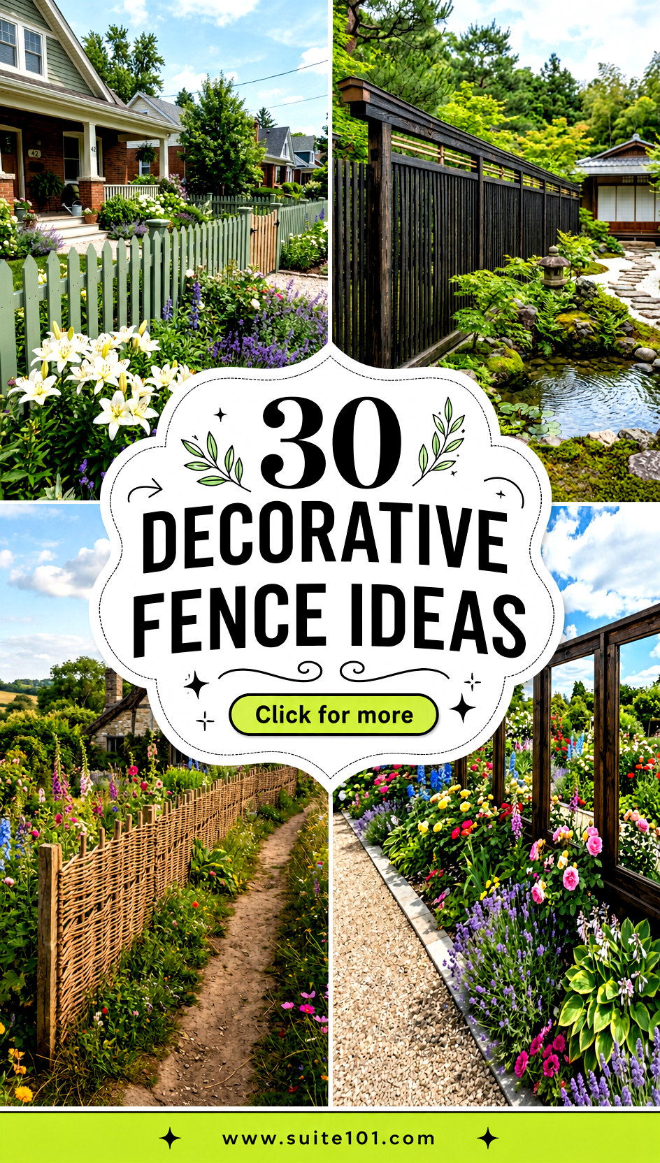 30 Decorative Fence Ideas to Add Charm Privacy and Curb Appeal - 30 Decorative Fence Ideas to Add Charm, Privacy, and Curb Appeal