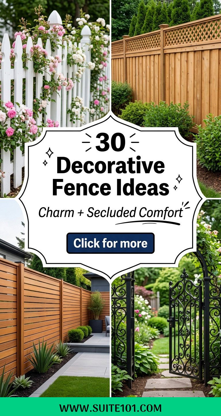 30 Decorative Fence Ideas to Add Charm Privacy and Curb Appeal - 30 Decorative Fence Ideas to Add Charm, Privacy, and Curb Appeal