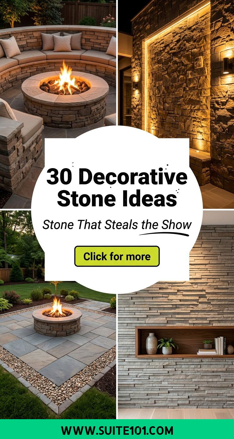 30 Decorative Stone Ideas for Fire Pits and Feature Walls - 30 Decorative Stone Ideas for Fire Pits and Feature Walls