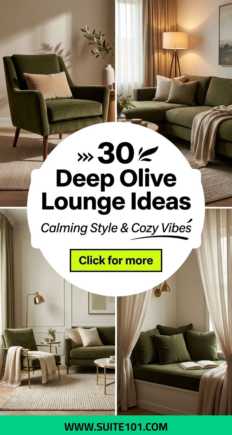 30 Deep Olive Lounge Ideas For Calming Style And Cozy Vibes - 30 Deep Olive Lounge Ideas For Calming Style And Cozy Vibes