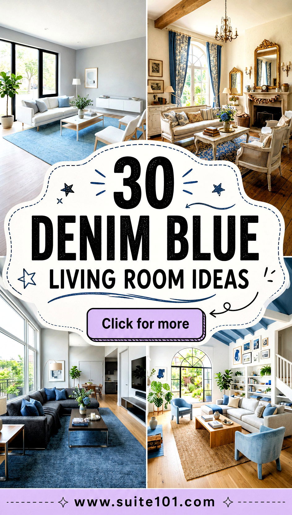 30 Denim Blue Living Room Ideas Trendy Color and Texture - 30 Denim Blue Living Room Ideas: Trendy Color & Texture