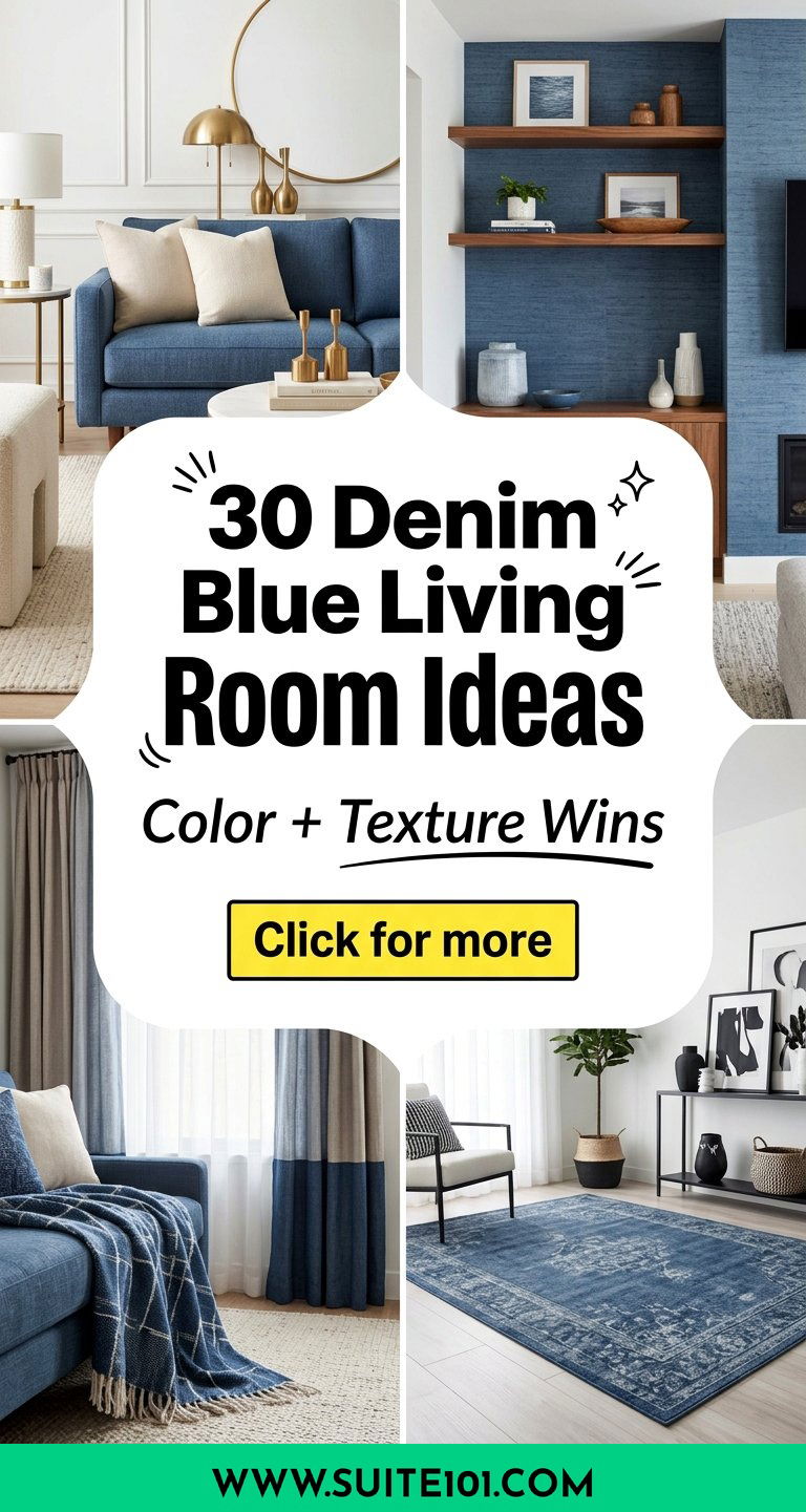 30 Denim Blue Living Room Ideas Trendy Color and Texture - 30 Denim Blue Living Room Ideas: Trendy Color & Texture
