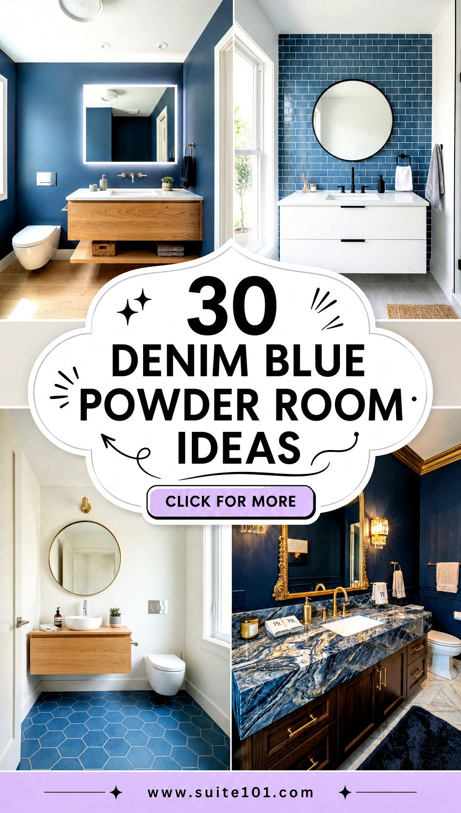 30 Denim Blue Powder Room Ideas That Feel Fresh And Luxurious - 30 Denim Blue Powder Room Ideas That Feel Fresh And Luxurious