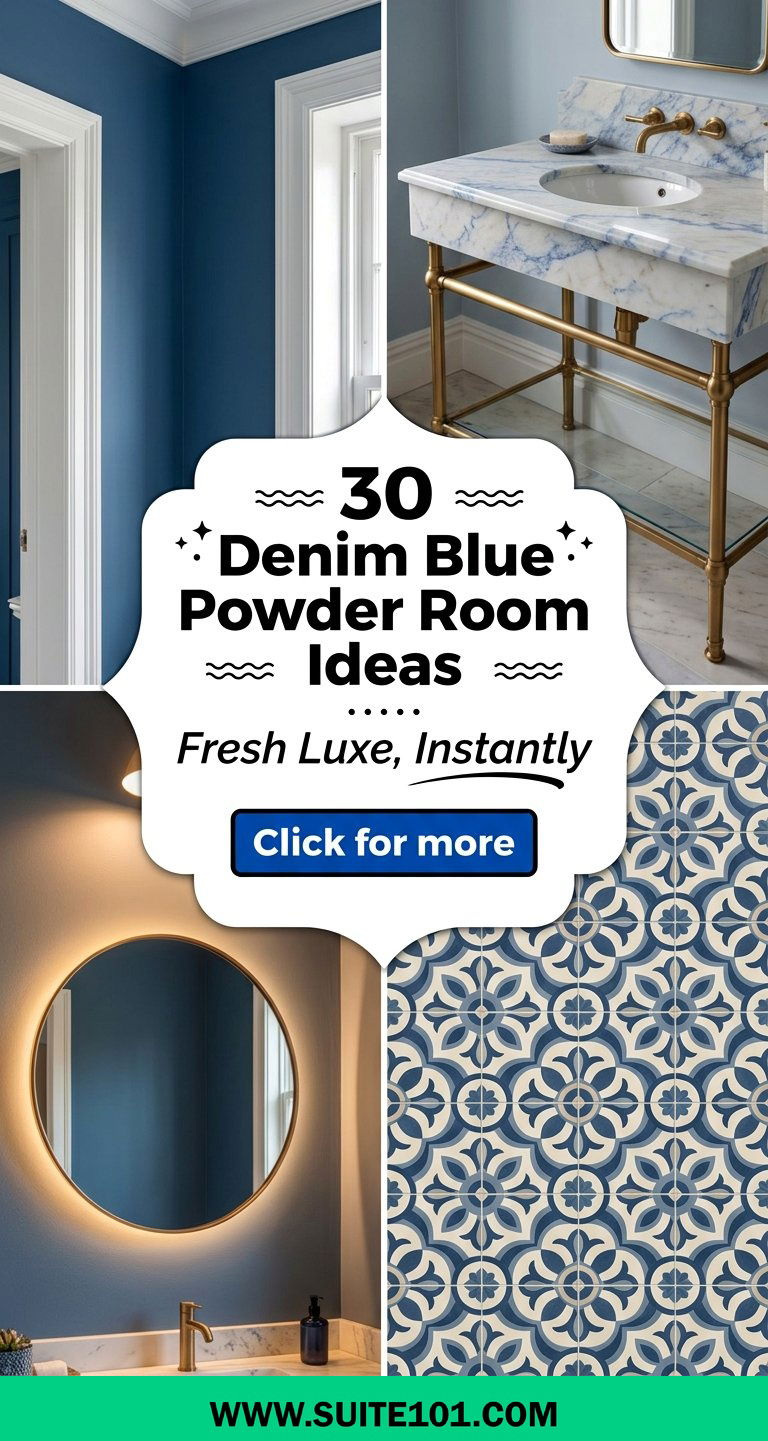 30 Denim Blue Powder Room Ideas That Feel Fresh And Luxurious - 30 Denim Blue Powder Room Ideas That Feel Fresh And Luxurious