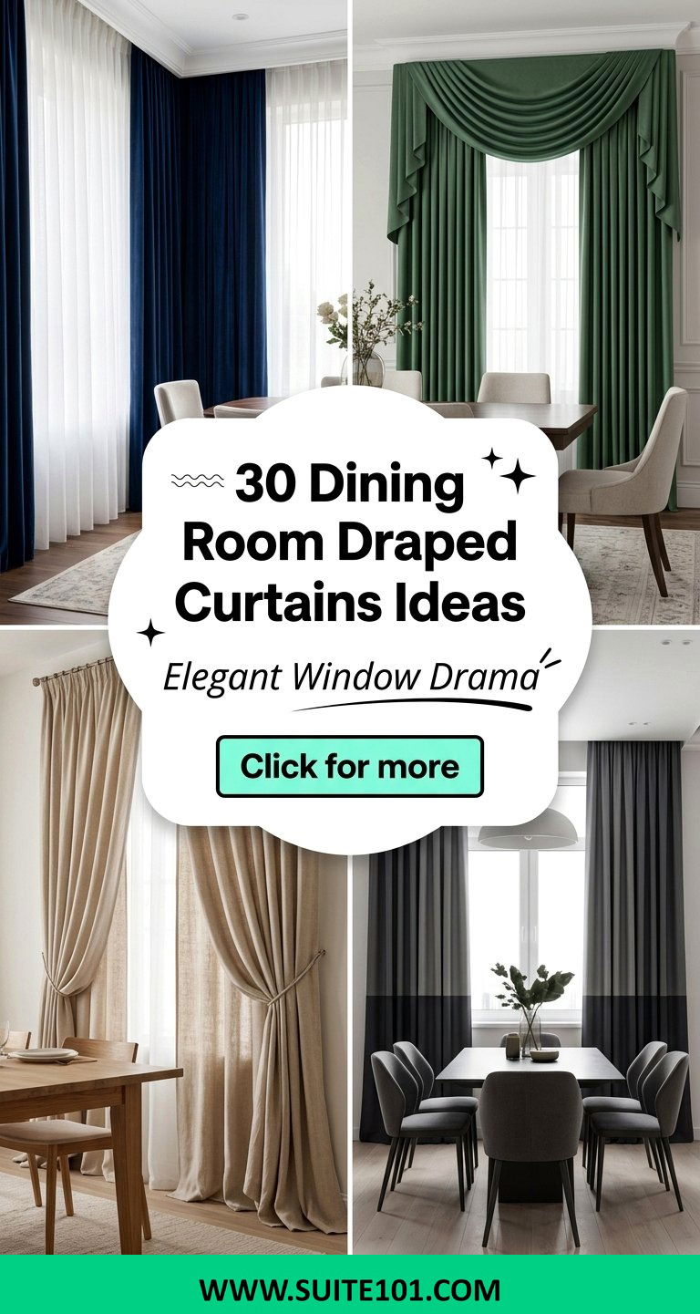 30 Dining Room Draped Curtains Ideas Elegant Window Drama - 30 Dining Room Draped Curtains Ideas: Elegant Window Drama