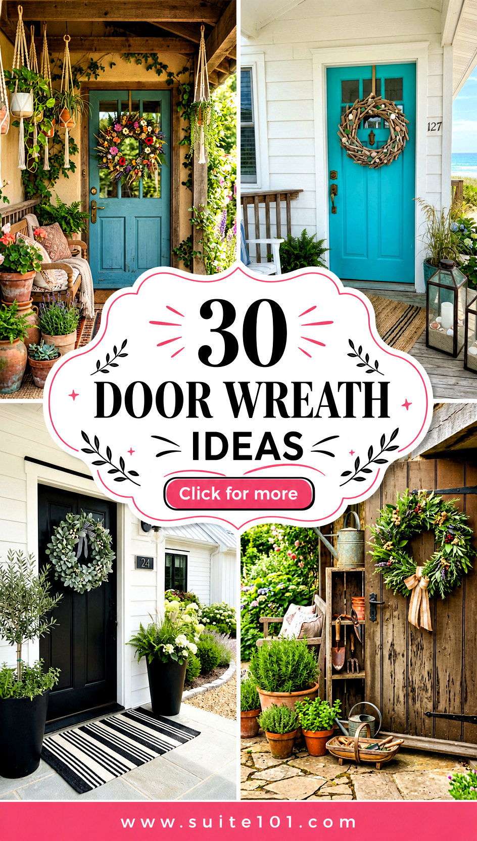 30 Door Wreath Ideas to Welcome Guests With Style All Year - 30 Door Wreath Ideas to Welcome Guests With Style All Year