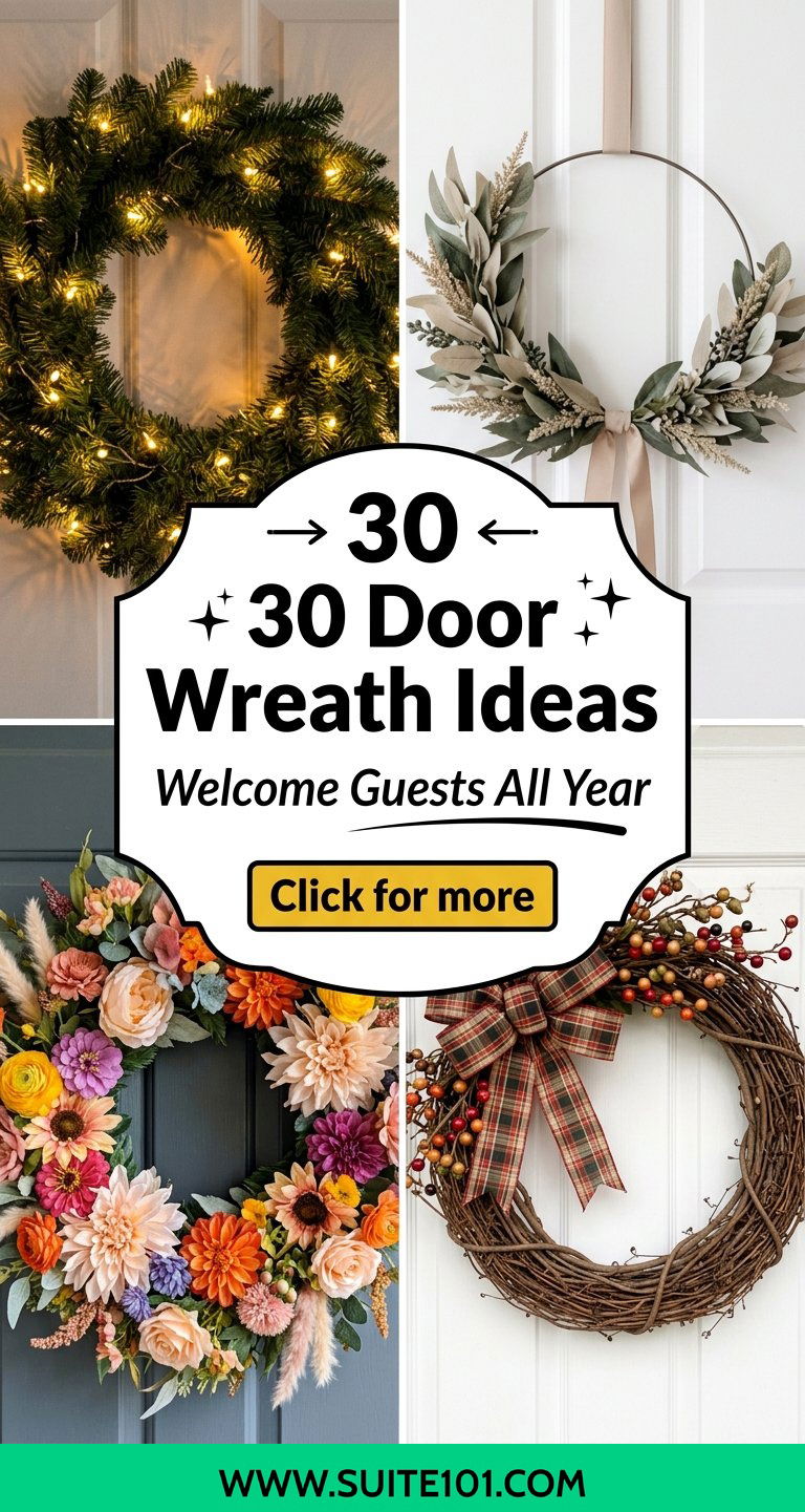 30 Door Wreath Ideas to Welcome Guests With Style All Year - 30 Door Wreath Ideas to Welcome Guests With Style All Year