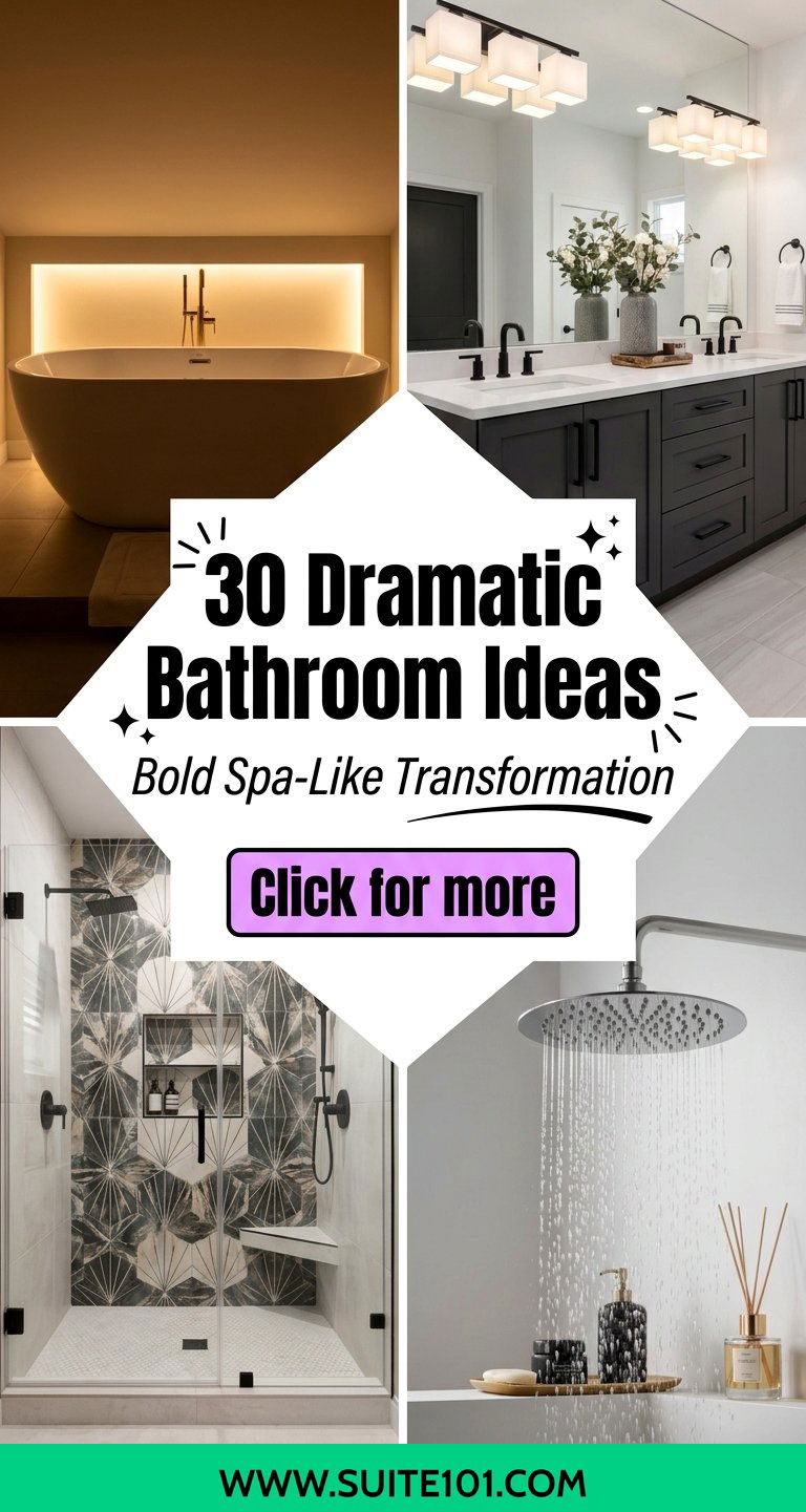 30 Dramatic Bathroom Ideas for a Bold Spa-Like Transformation - 30 Dramatic Bathroom Ideas for a Bold, Spa-Like Transformation