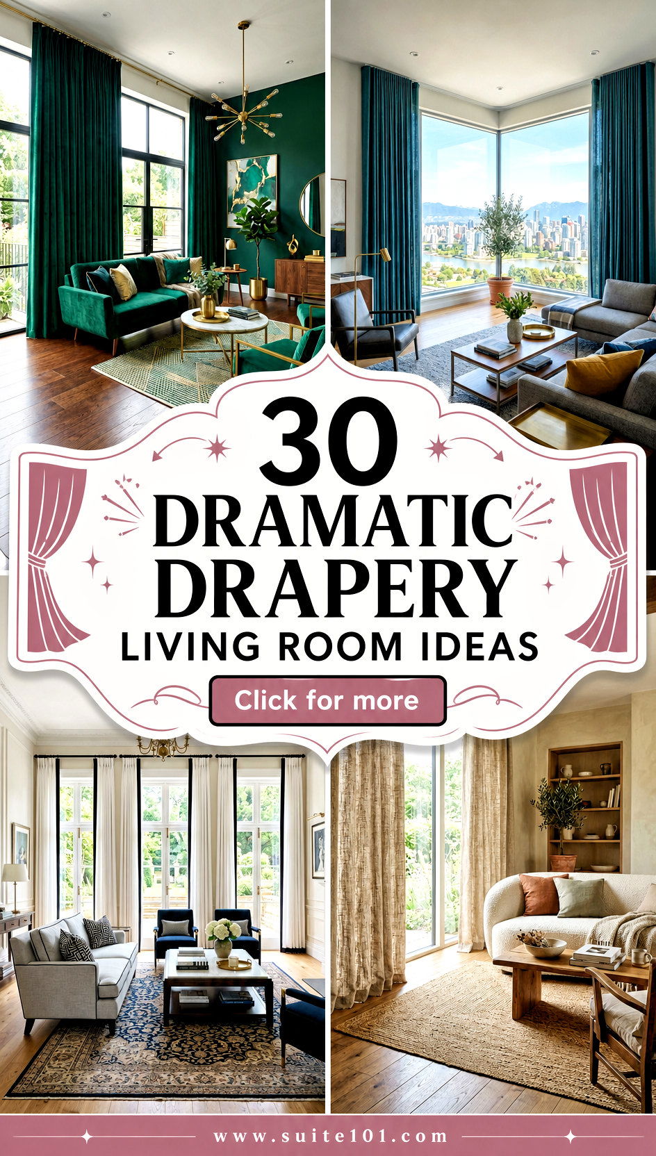 30 Dramatic Drapery Living Room Ideas for High-End Style - 30 Dramatic Drapery Living Room Ideas for High-End Style
