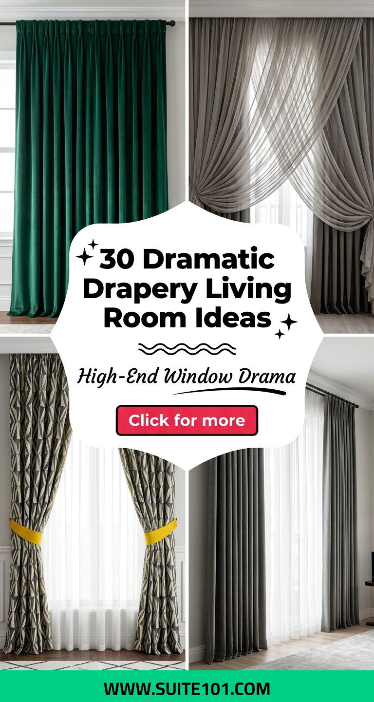 30 Dramatic Drapery Living Room Ideas for High-End Style - 30 Dramatic Drapery Living Room Ideas for High-End Style