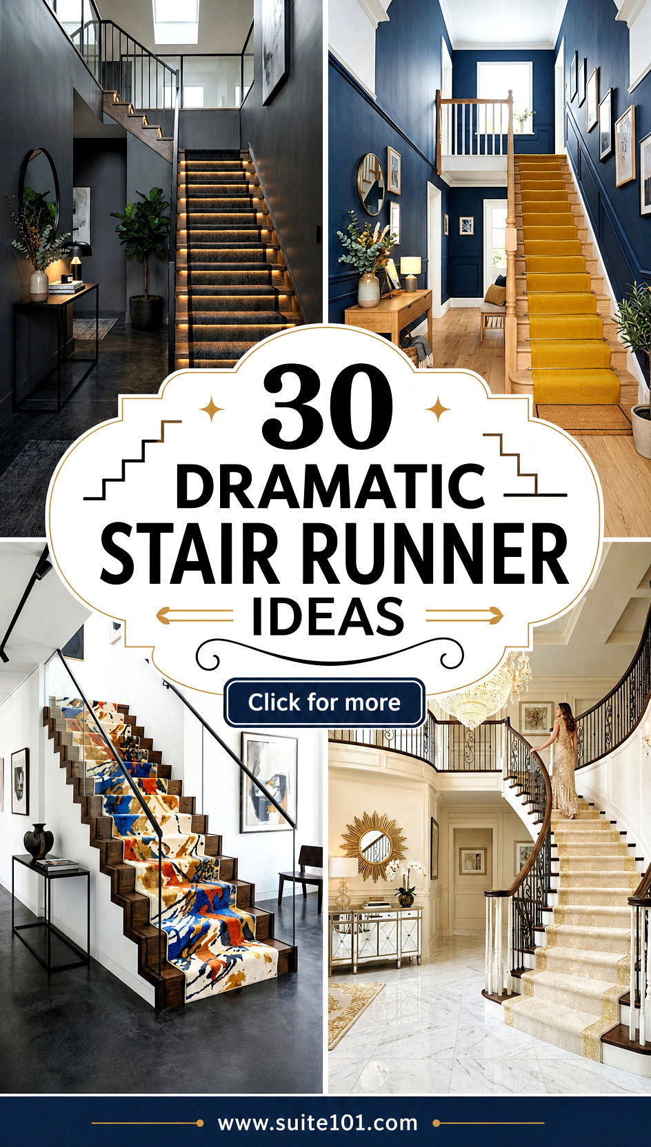 30 Dramatic Stair Runner Ideas That Transform Your Hallway - 30 Dramatic Stair Runner Ideas That Transform Your Hallway