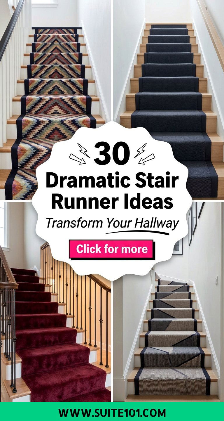 30 Dramatic Stair Runner Ideas That Transform Your Hallway - 30 Dramatic Stair Runner Ideas That Transform Your Hallway
