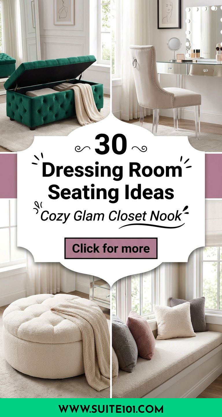 30 Dressing Room Seating Ideas for a Cozy Glam Closet Nook - 30 Dressing Room Seating Ideas for a Cozy Glam Closet Nook