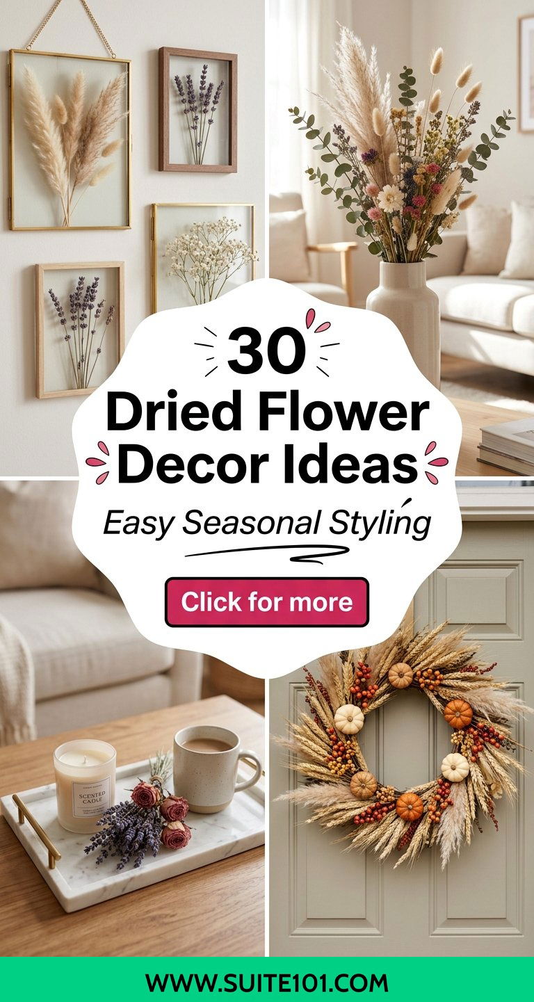 30 Dried Flower Decor Ideas for Easy Seasonal Styling - 30 Dried Flower Decor Ideas for Easy Seasonal Styling