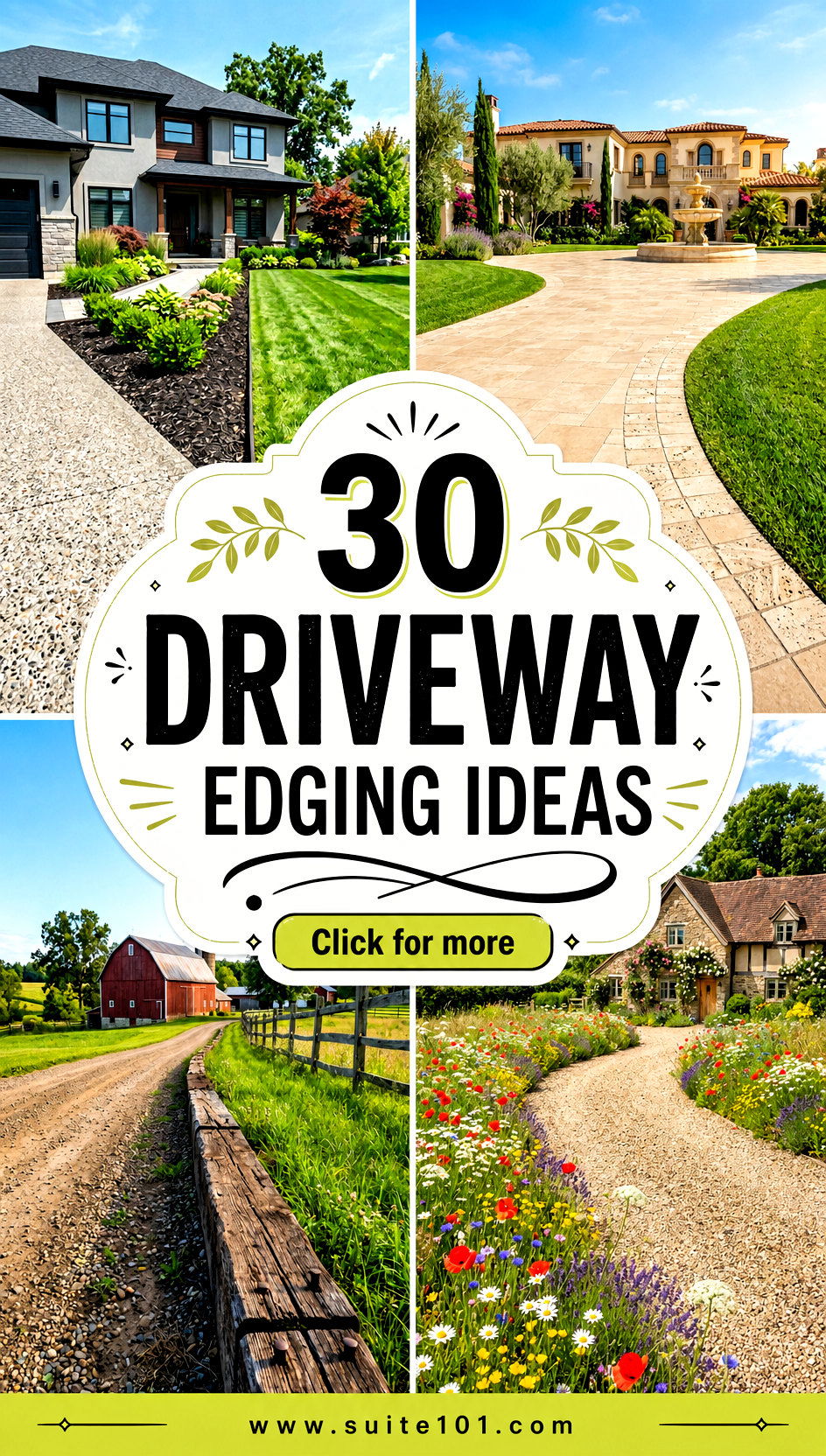 30 Driveway Edging Ideas for a Clean Finished Landscape - 30 Driveway Edging Ideas for a Clean, Finished Landscape