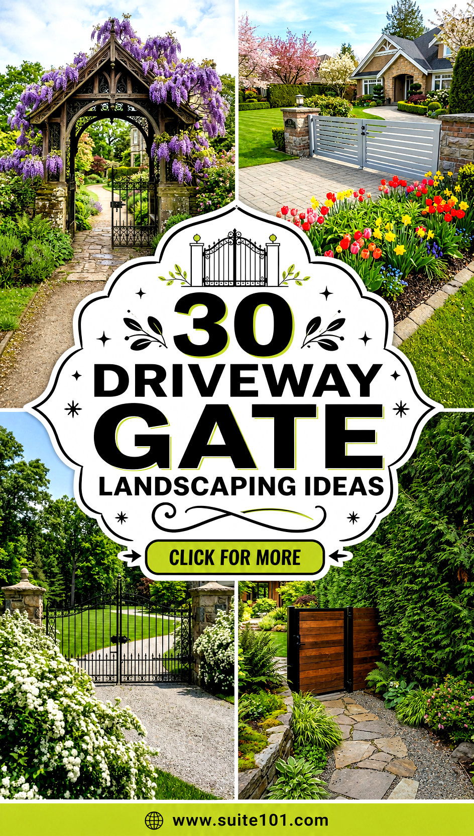 30 Driveway Gate Landscaping Ideas to Boost Curb Appeal Quickly - 30 Driveway Gate Landscaping Ideas to Boost Curb Appeal Quickly