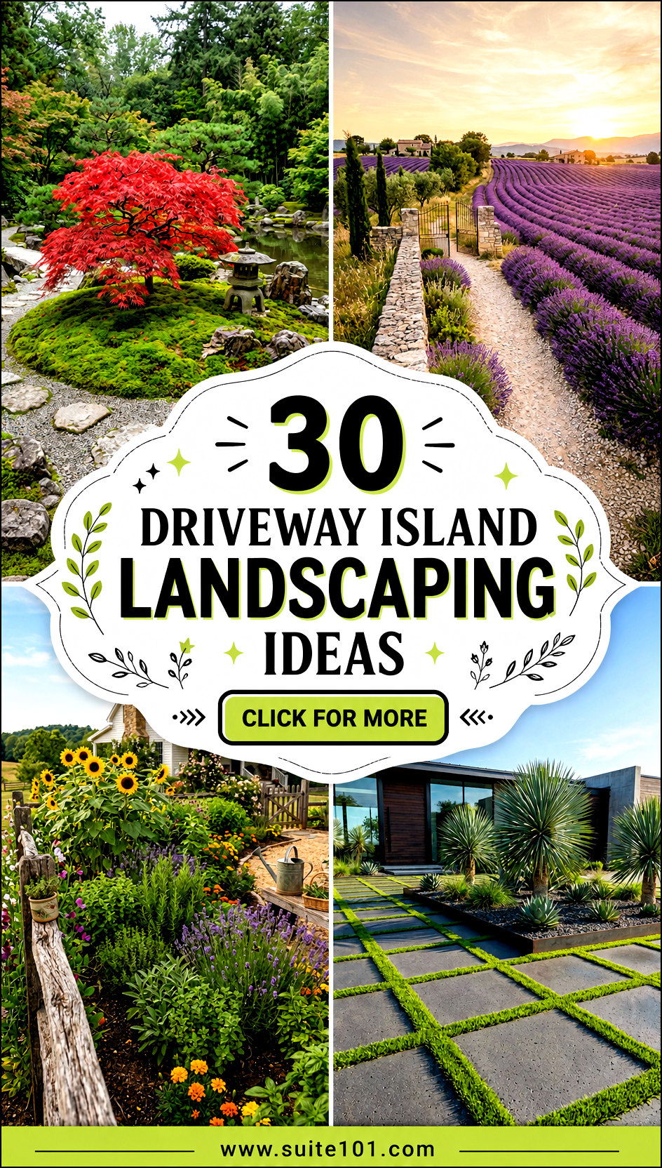 30 Driveway Island Landscaping Ideas for Stunning Entrance - 30 Driveway Island Landscaping Ideas for Stunning Entrance