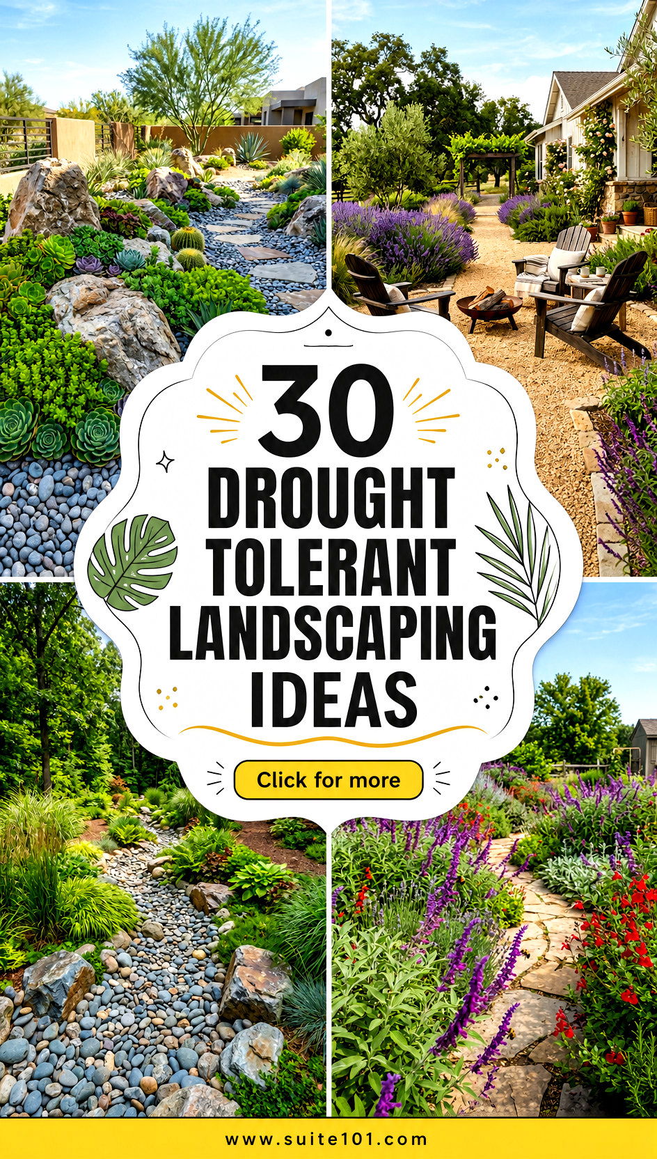 30 Drought Tolerant Landscaping Ideas for a Yard With Low Effort - 30 Drought Tolerant Landscaping Ideas for a Yard With Low Effort