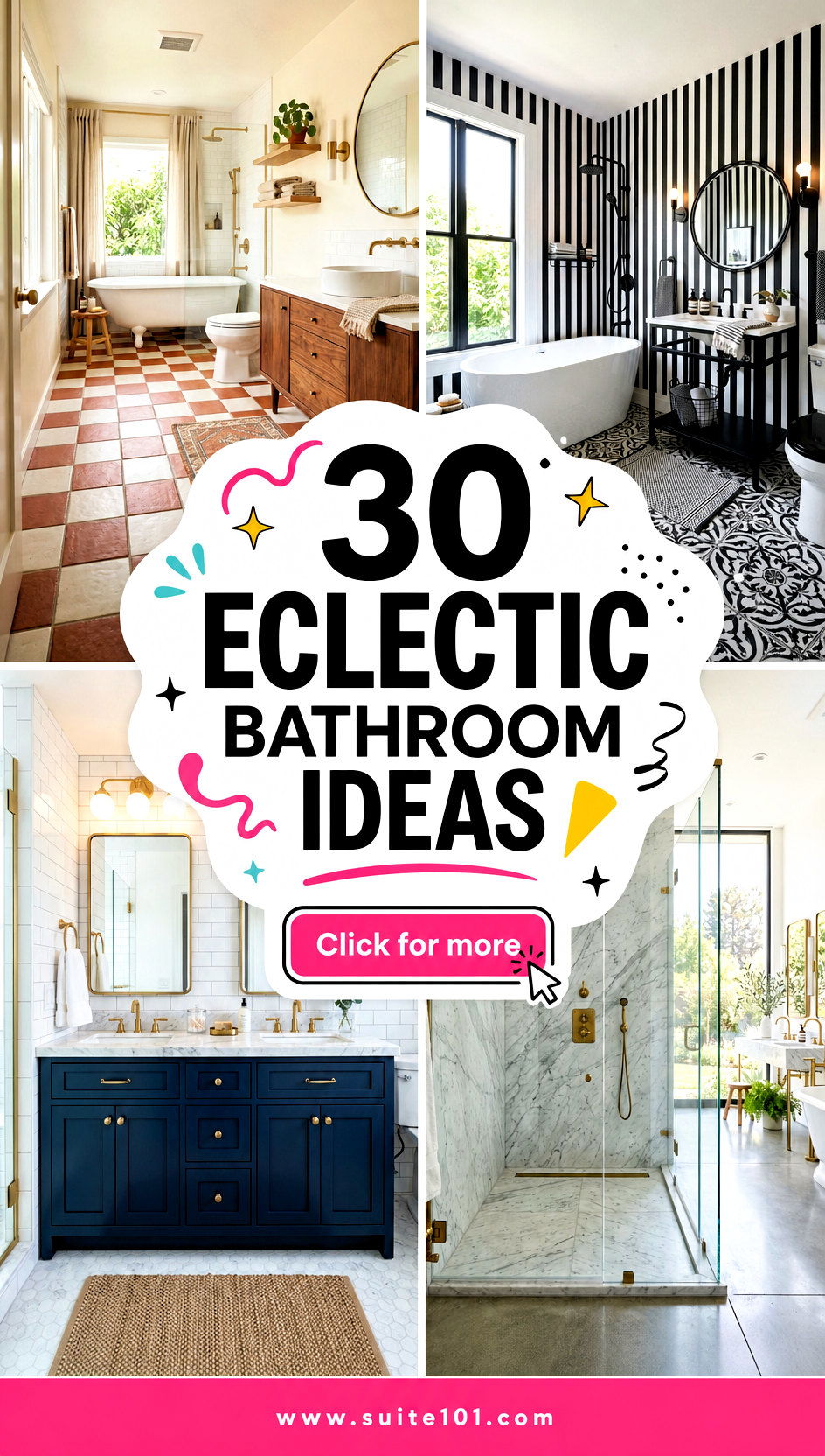 30 Eclectic Bathroom Ideas That Add Color Texture and Wow - 30 Eclectic Bathroom Ideas That Add Color, Texture, and Wow