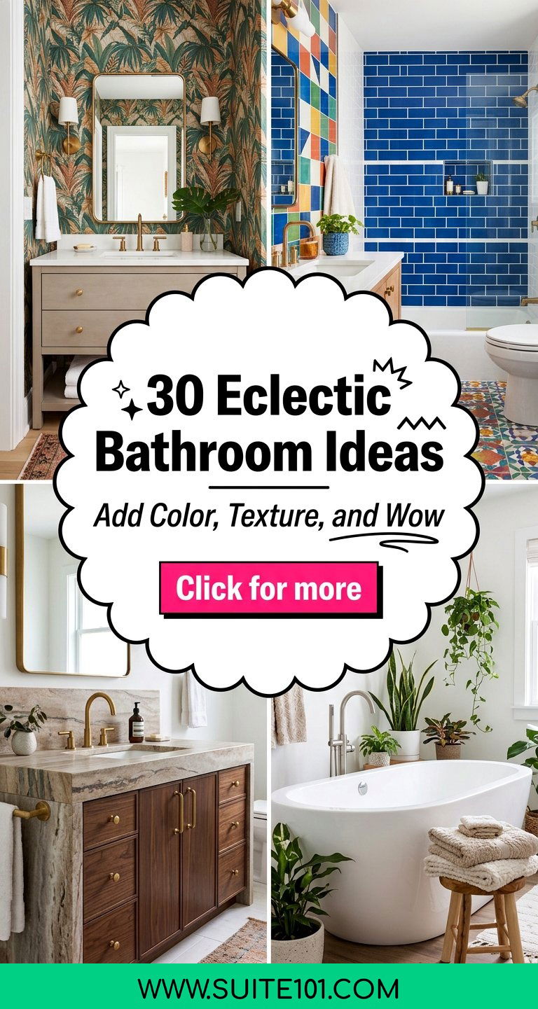 30 Eclectic Bathroom Ideas That Add Color Texture and Wow - 30 Eclectic Bathroom Ideas That Add Color, Texture, and Wow