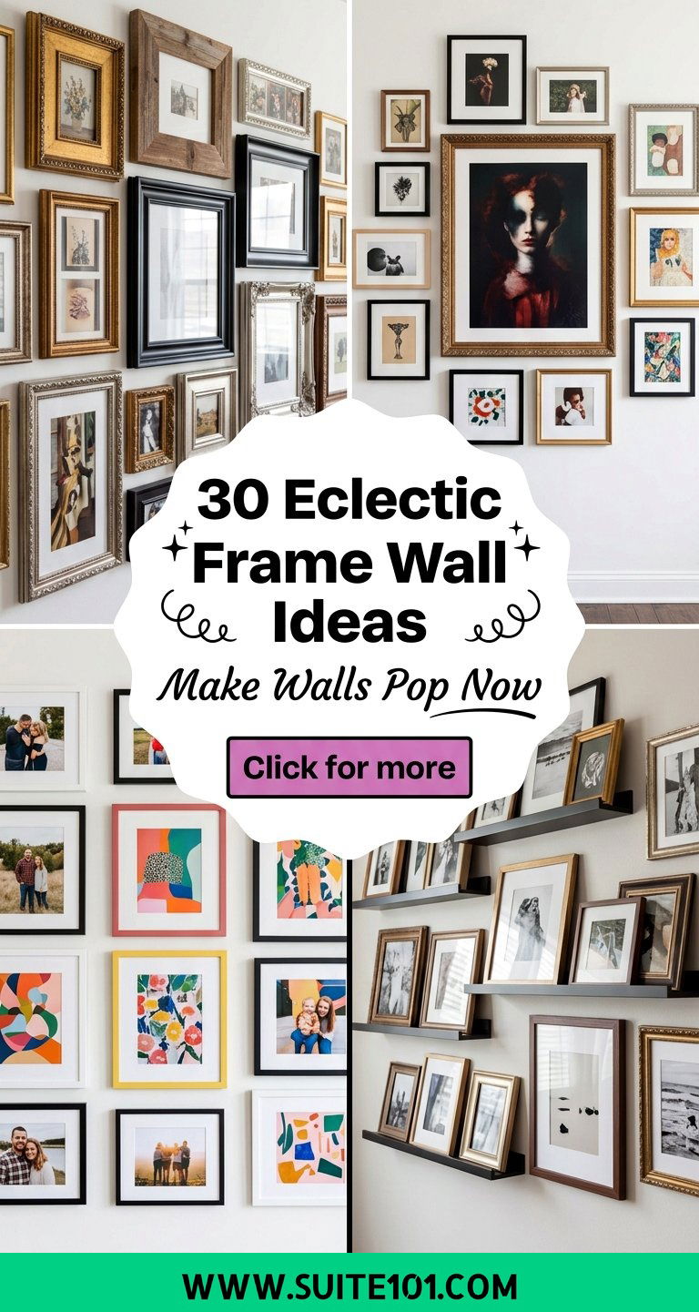 30 Eclectic Frame Wall Ideas That Make Your Walls Pop Today - 30 Eclectic Frame Wall Ideas That Make Your Walls Pop Today