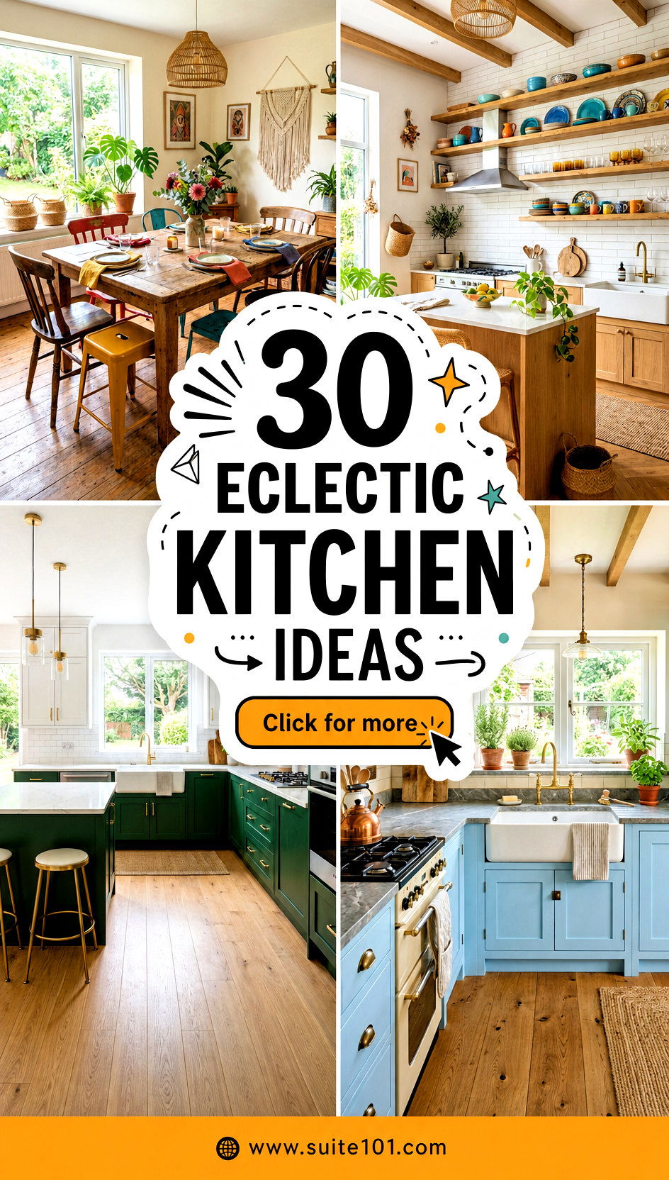 30 Eclectic Kitchen Ideas for a Bold Beautiful Upgrade - 30 Eclectic Kitchen Ideas for a Bold, Beautiful Upgrade