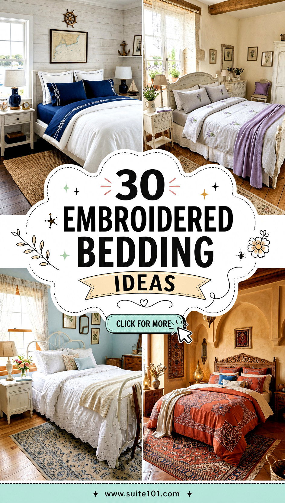 30 Embroidered Bedding Ideas for Cozy Layers and Pretty Texture - 30 Embroidered Bedding Ideas for Cozy Layers and Pretty Texture