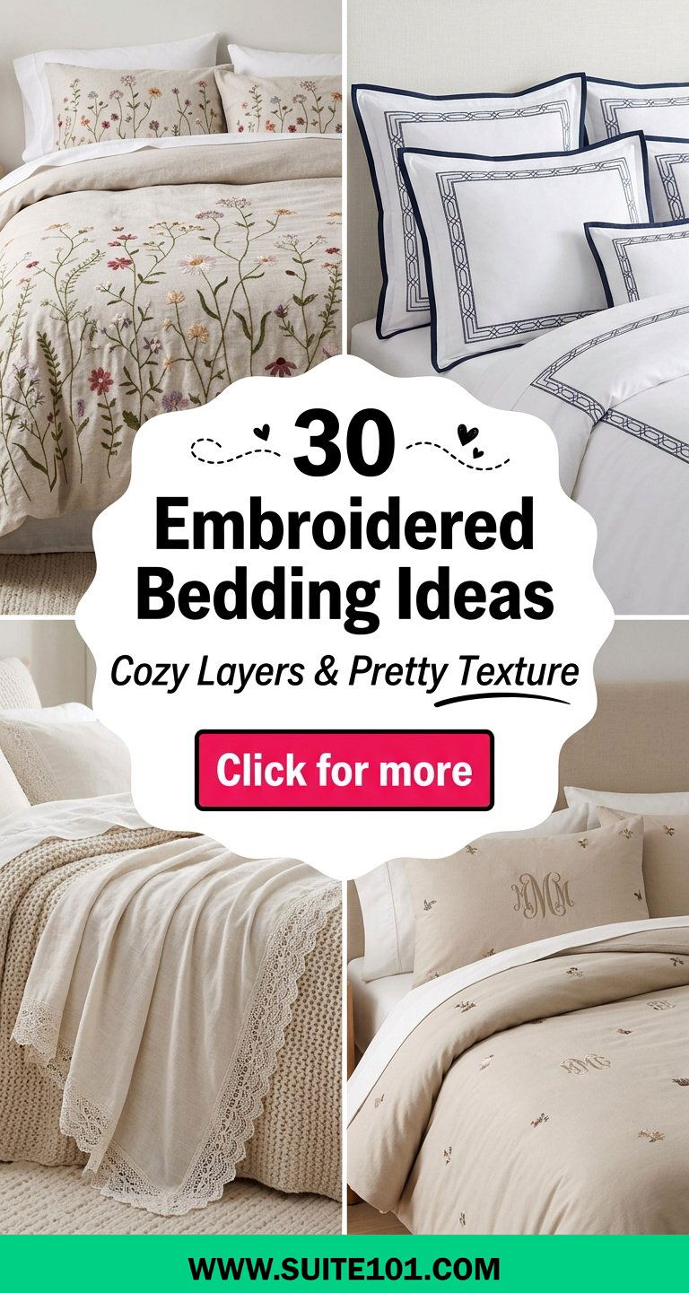 30 Embroidered Bedding Ideas for Cozy Layers and Pretty Texture - 30 Embroidered Bedding Ideas for Cozy Layers and Pretty Texture