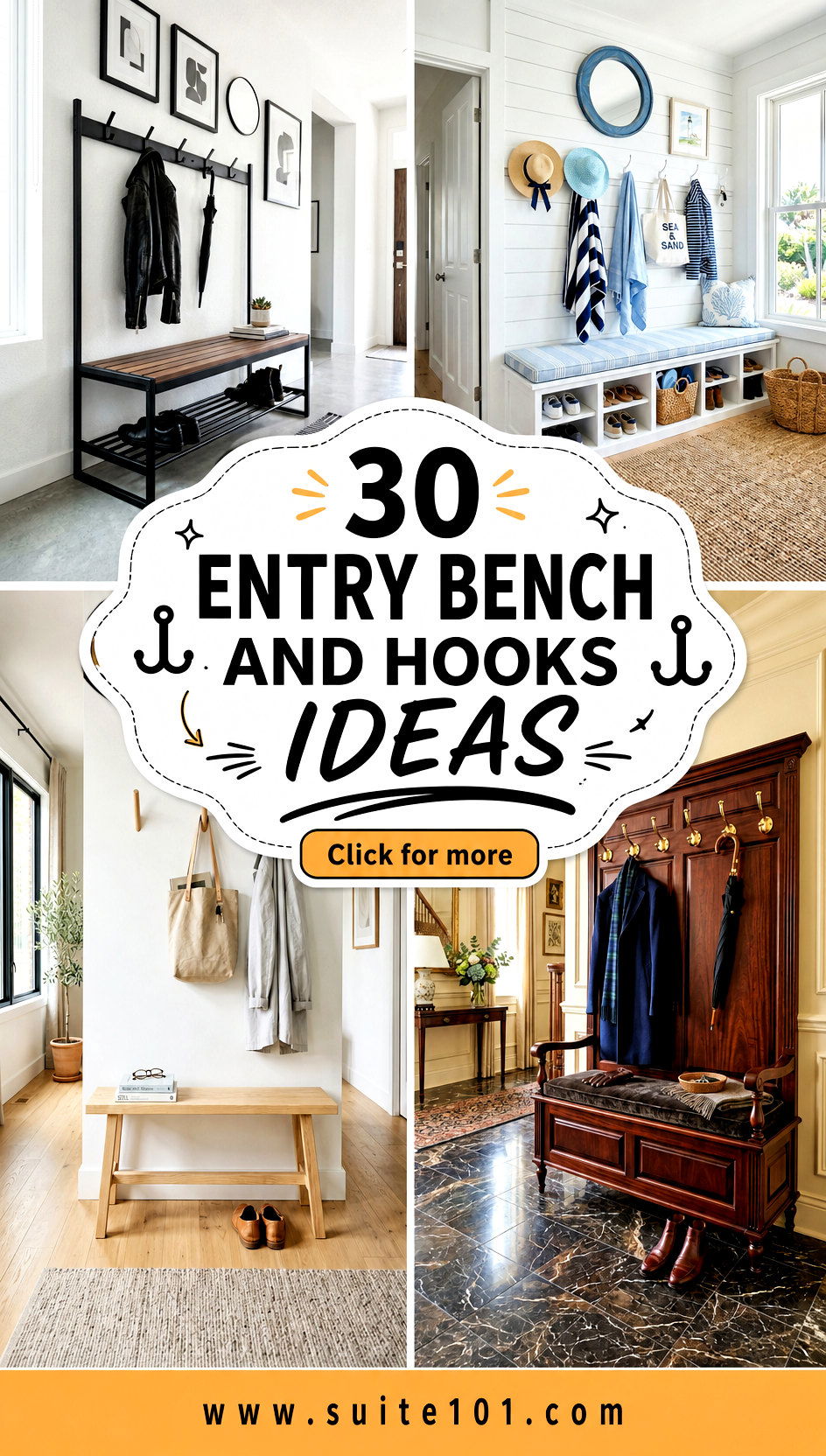 30 Entry Bench And Hooks Ideas to Stay Organized at the Door - 30 Entry Bench And Hooks Ideas to Stay Organized at the Door